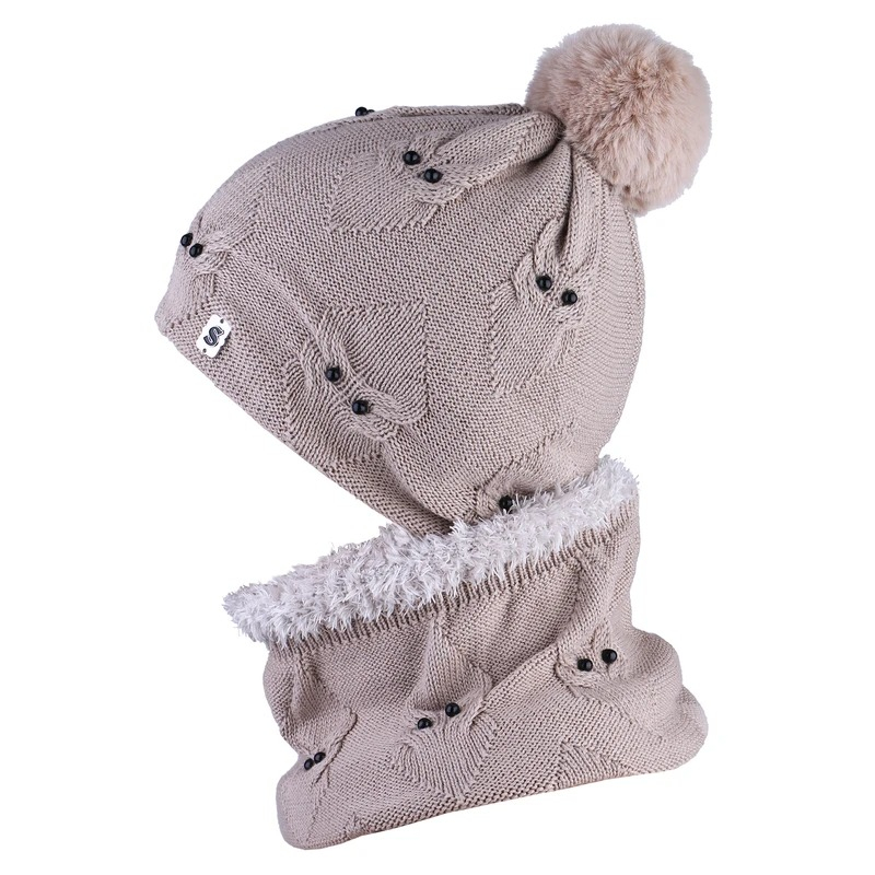 ست کلاه و شال گردن بافتنی مدل سام 536