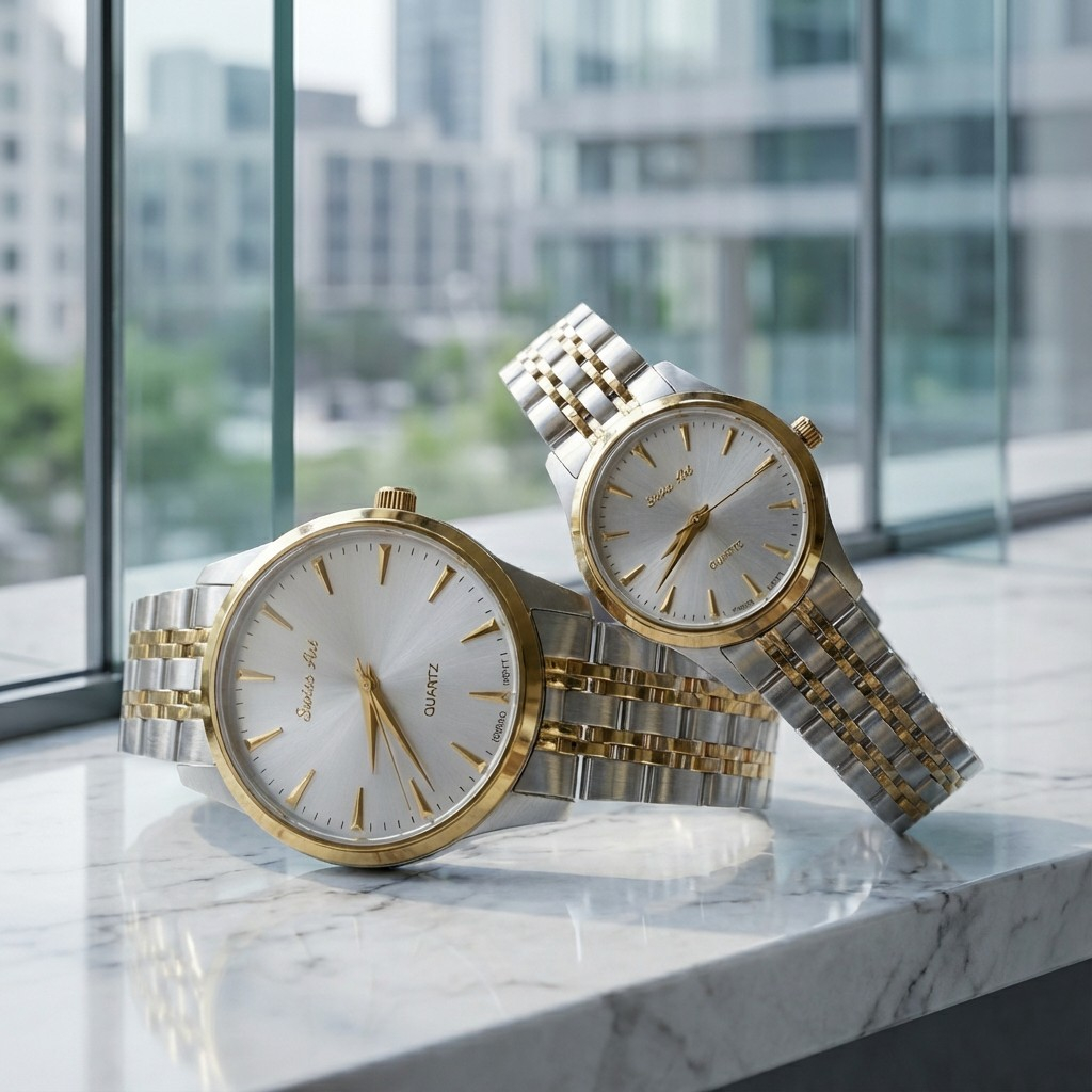 ست ساعت مچی عقربهای کوارتز زنانه و مردانه سوئیس آرت مدل ANT172-173SG1513