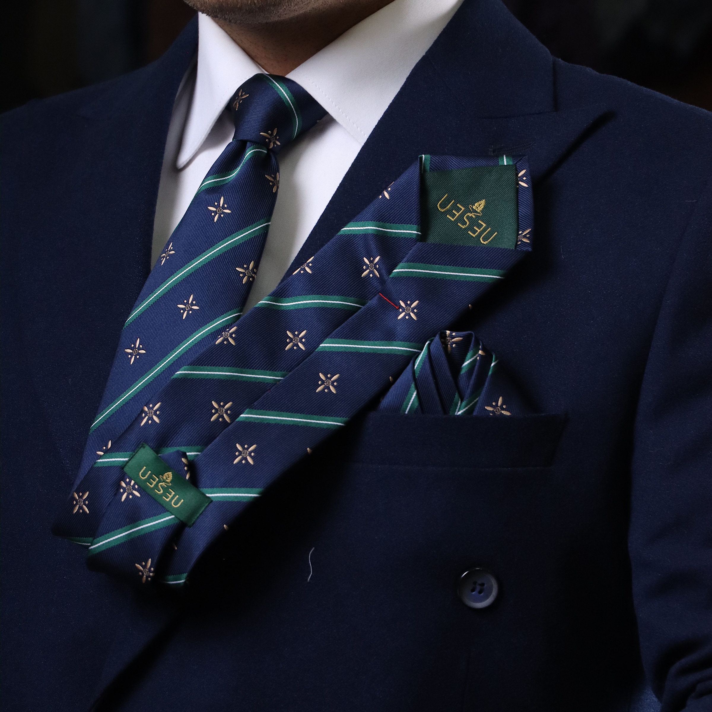 ست کراوات و دستمال جیب مردانه نسن مدل V6