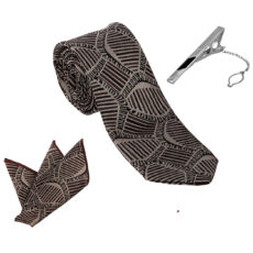 ست کراوات و دستمال جیب و گیره کراوات مردانه مدل نیوفشن کد 128