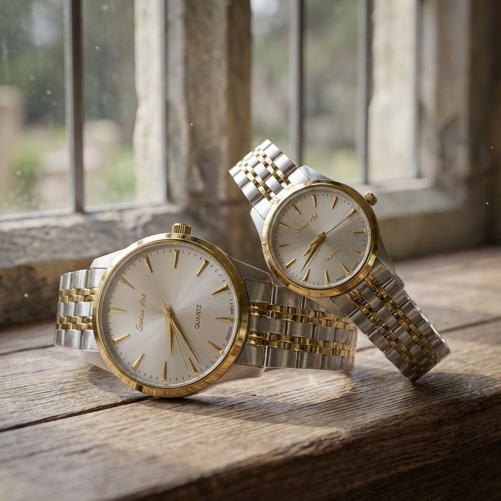 ست ساعت مچی عقربهای کوارتز زنانه و مردانه سوئیس آرت مدل ANT172-173SG1513