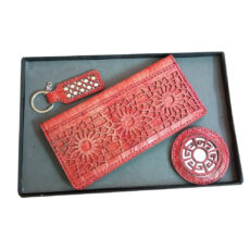 ست هدیه زنانه مدل چرم طبیعی دست دوز