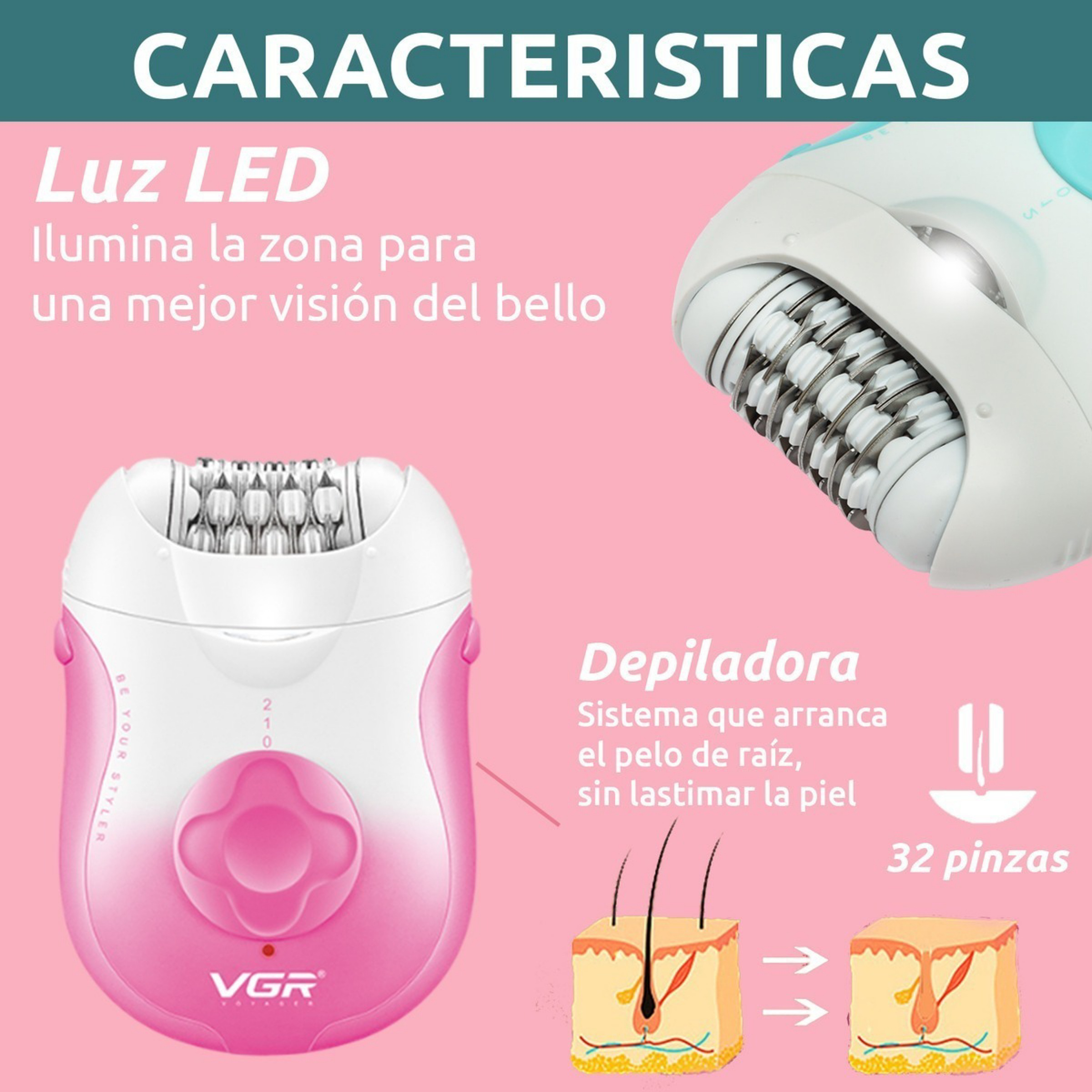 اپیلاتور وی جی ار مدل v-727