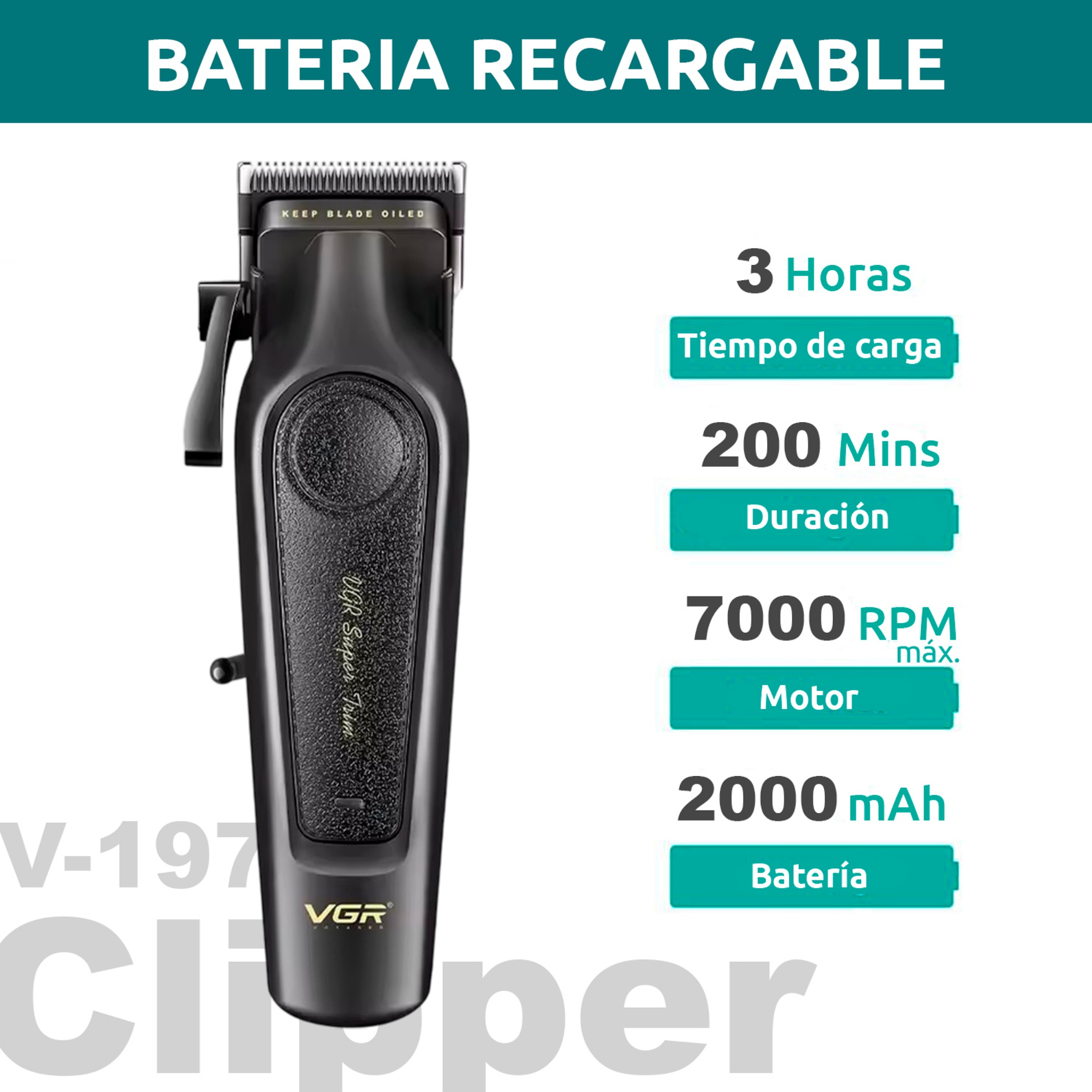ماشین اصلاح موی سر و صورت شارژی وی جی ار مدل V-197 & 995 مجموعه 2 عددی