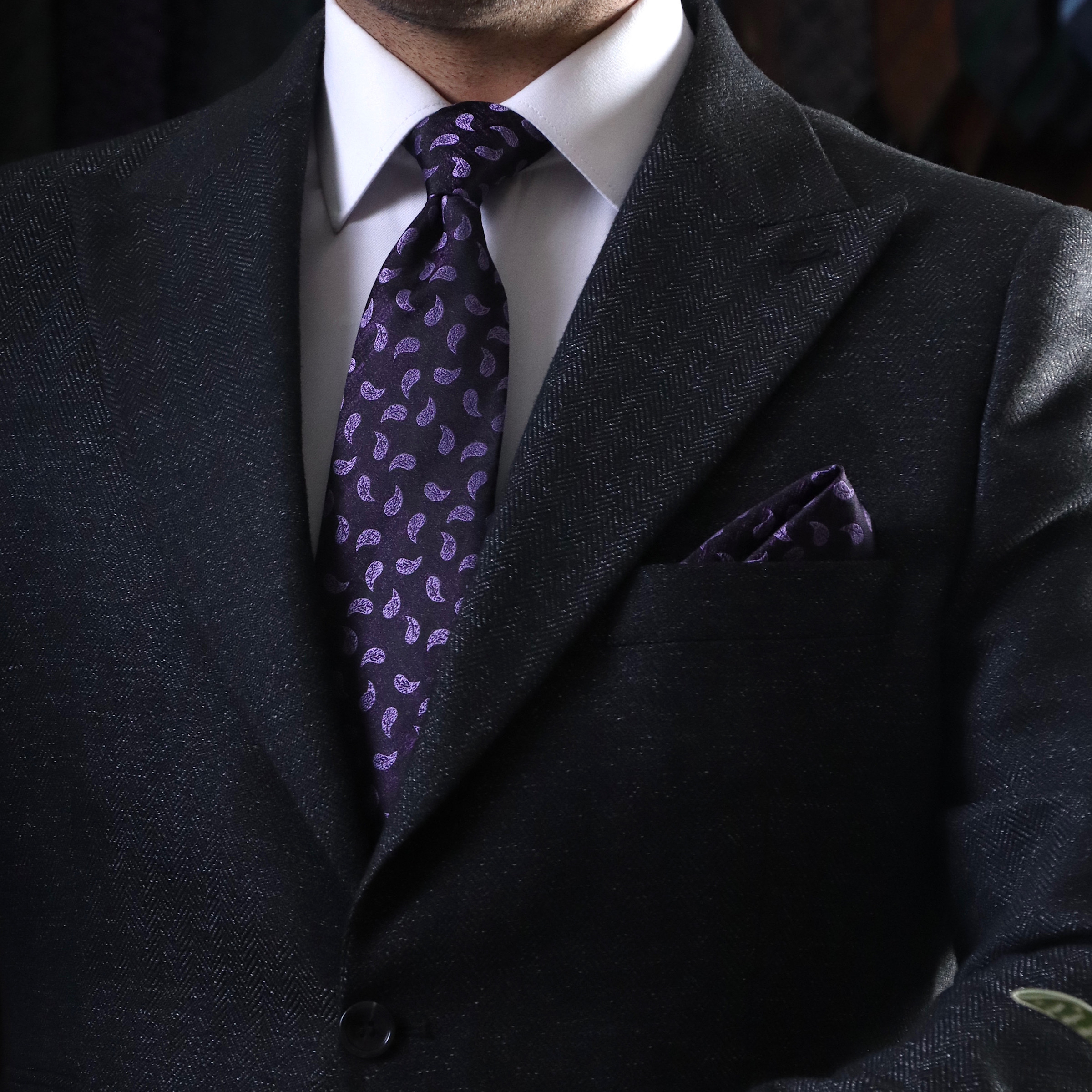 ست کراوات و دستمال جیب مردانه نسن مدل T173