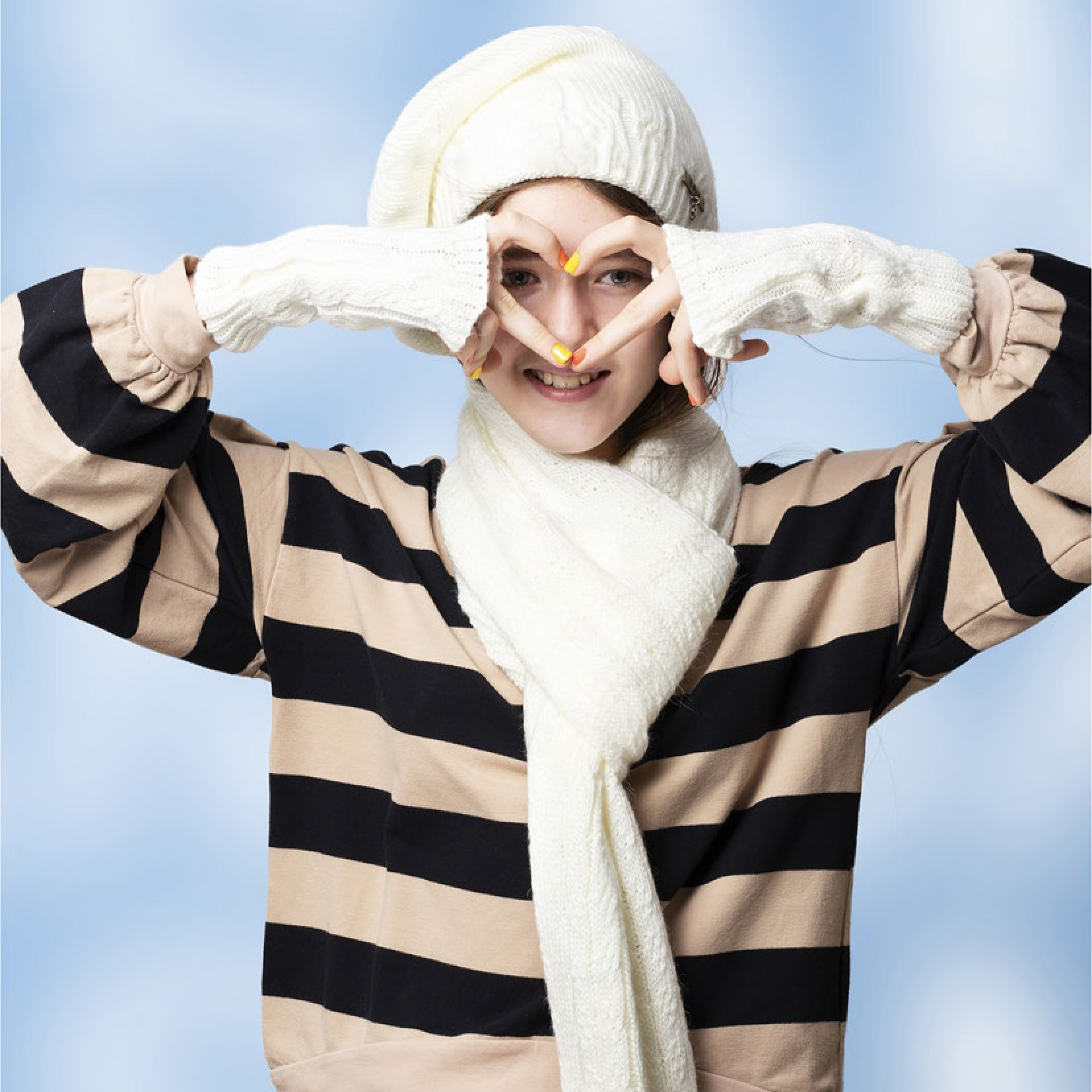 ست کلاه و شال گردن و دستکش بافتنی سام مدل 402