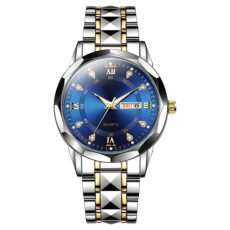 ساعت مچی عقربه‌ای کوارتز مردانه مدل کلاسیک دی دیت بند استیل طرح تراش الماسی کد c1.6