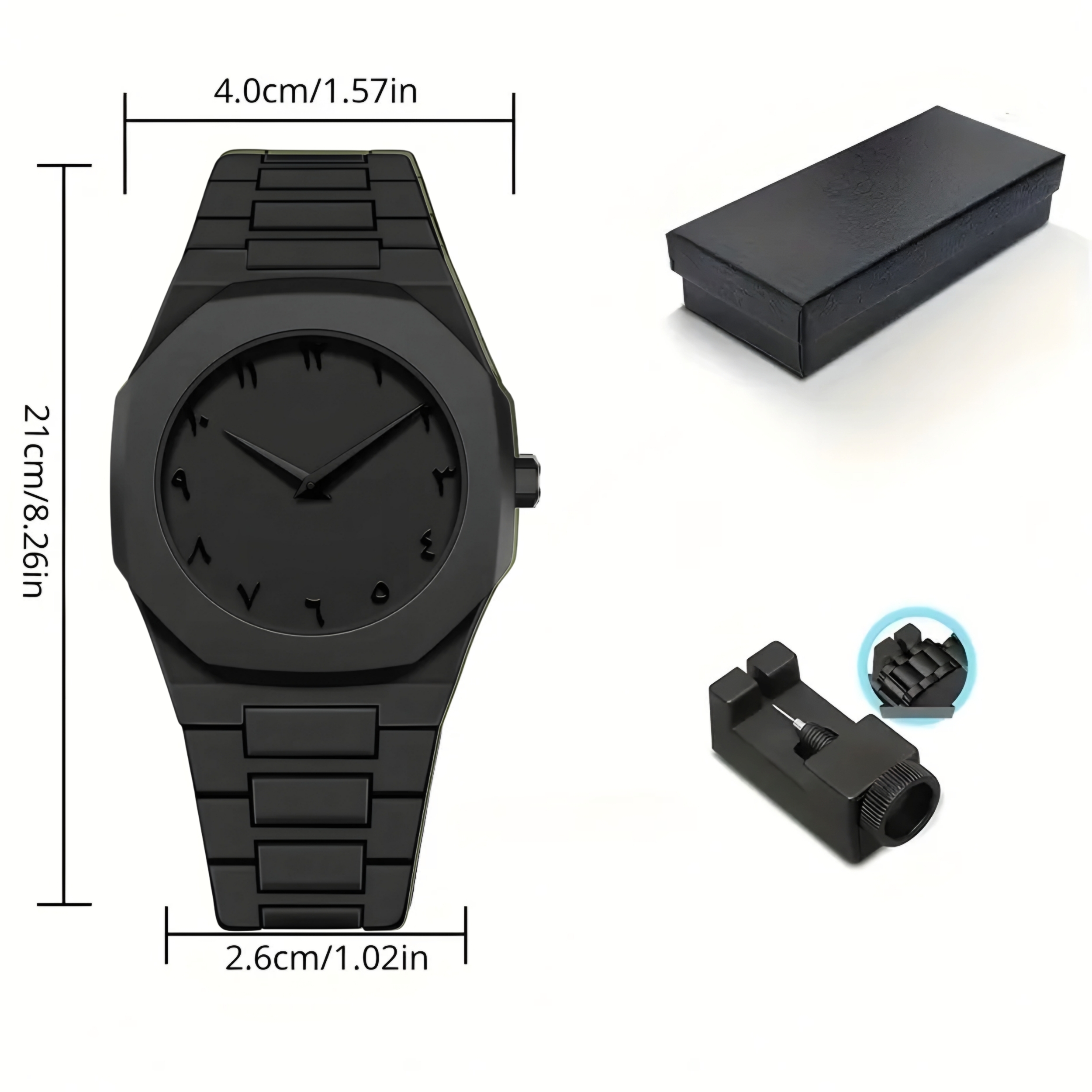 ساعت مچی عقربهای کوارتز مردانه مدل اسپرت بند سبک قفل مخفی کد ۱.۸