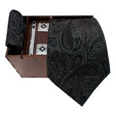 ست کراوات و دستمال جیب و دکمه سردست و گیره کراوات مردانه مدل 594A