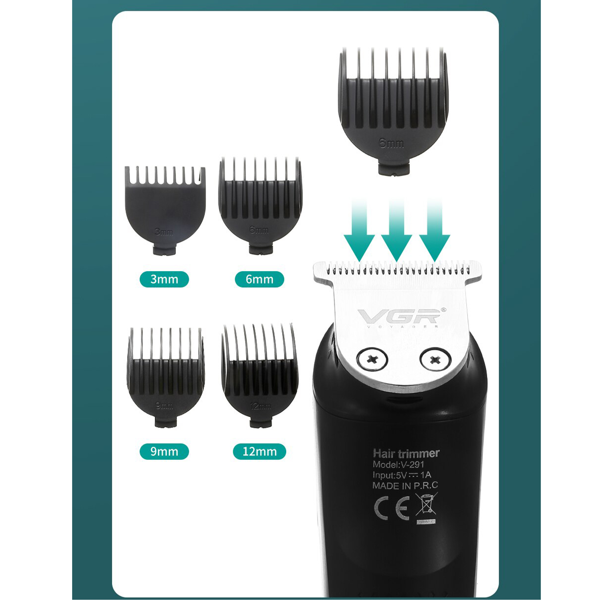 ماشین اصلاح موی سر و صورت وی جی ار مدل V-291