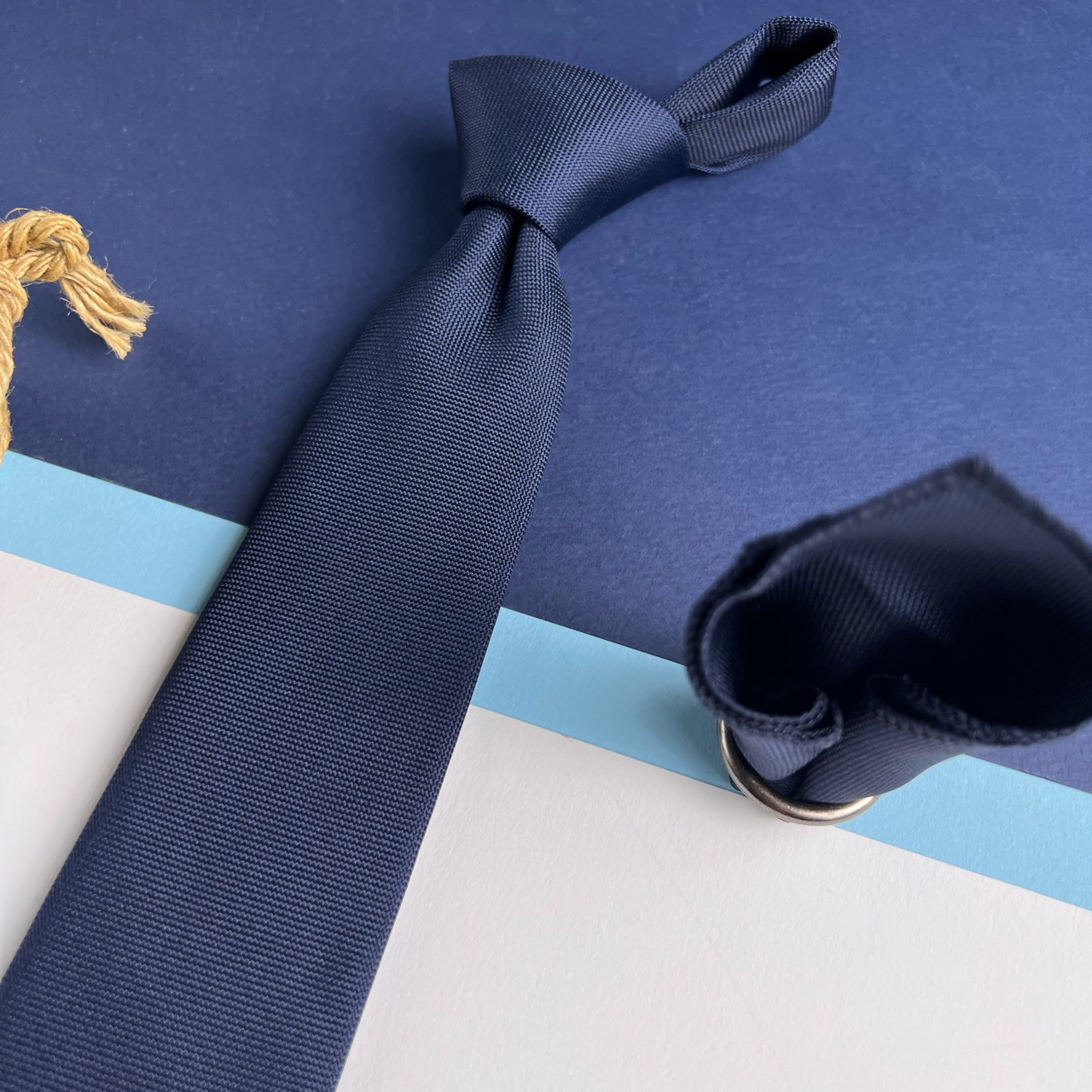 ست کراوات و دستمال جیب مردانه نسن طرح آکسفورد مدل SH9