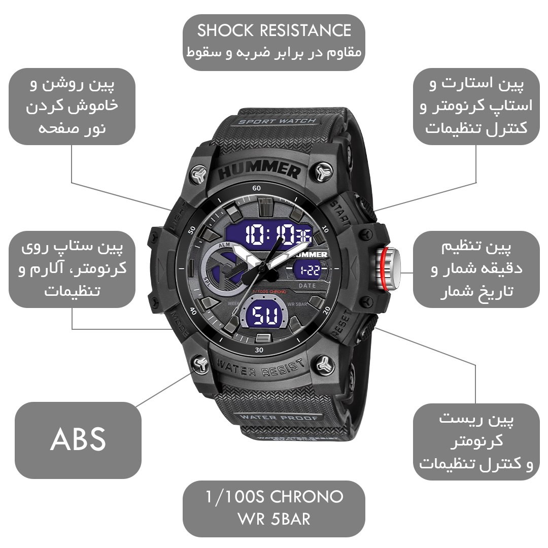 ساعت مچی عقربهای کوارتز مردانه هامر مدل 1440HM-C4