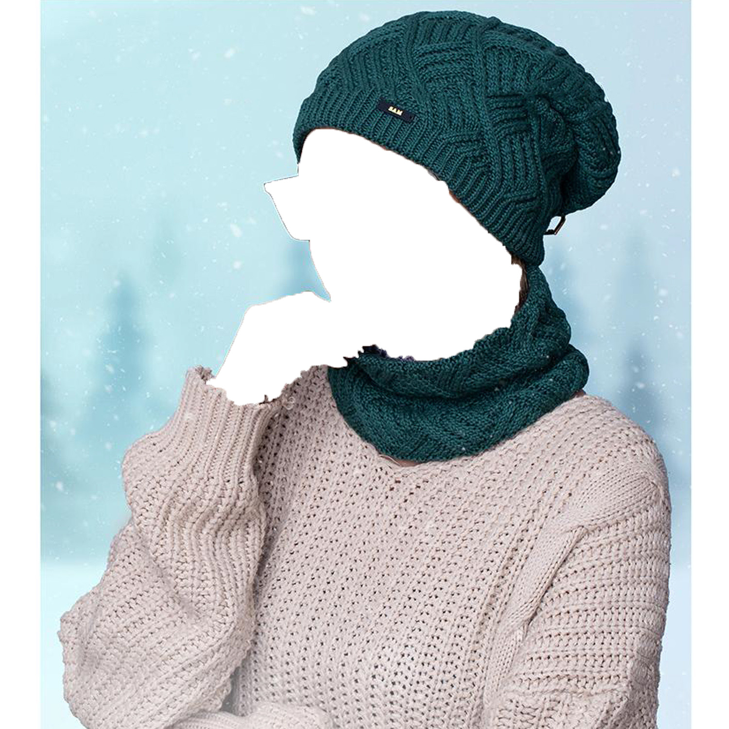 ست کلاه و شال گردن بافتنی سام کد 542