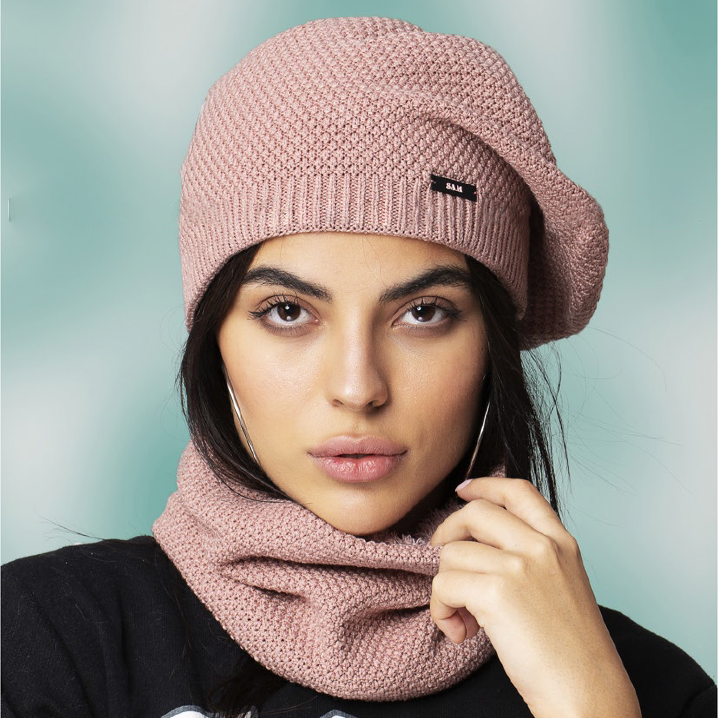 ست کلاه و شال گردن بافتنی سام مدل 427