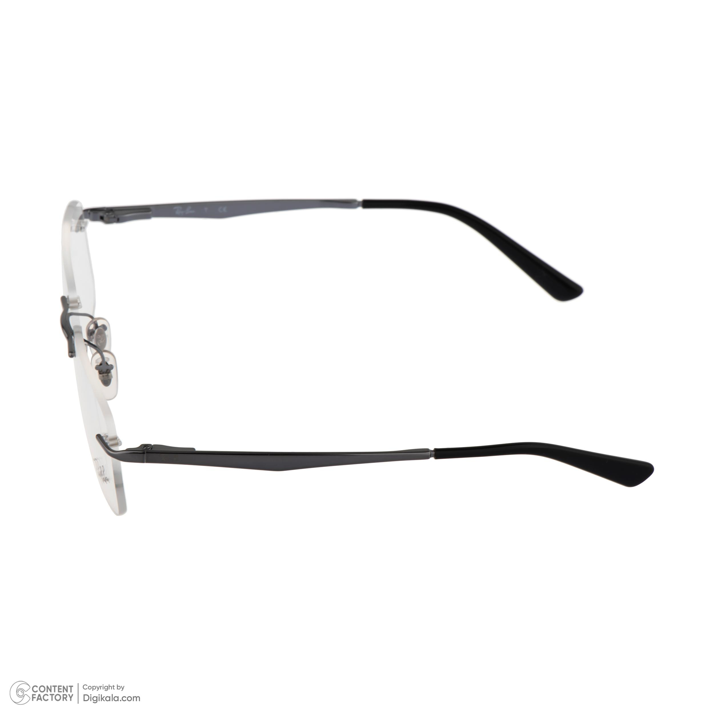 فریم عینک طبی مستطیلی ری بن مدل 0RX6385I-2502-53 مناسب برای صورت بیضی، قلب، گرد و مثلث