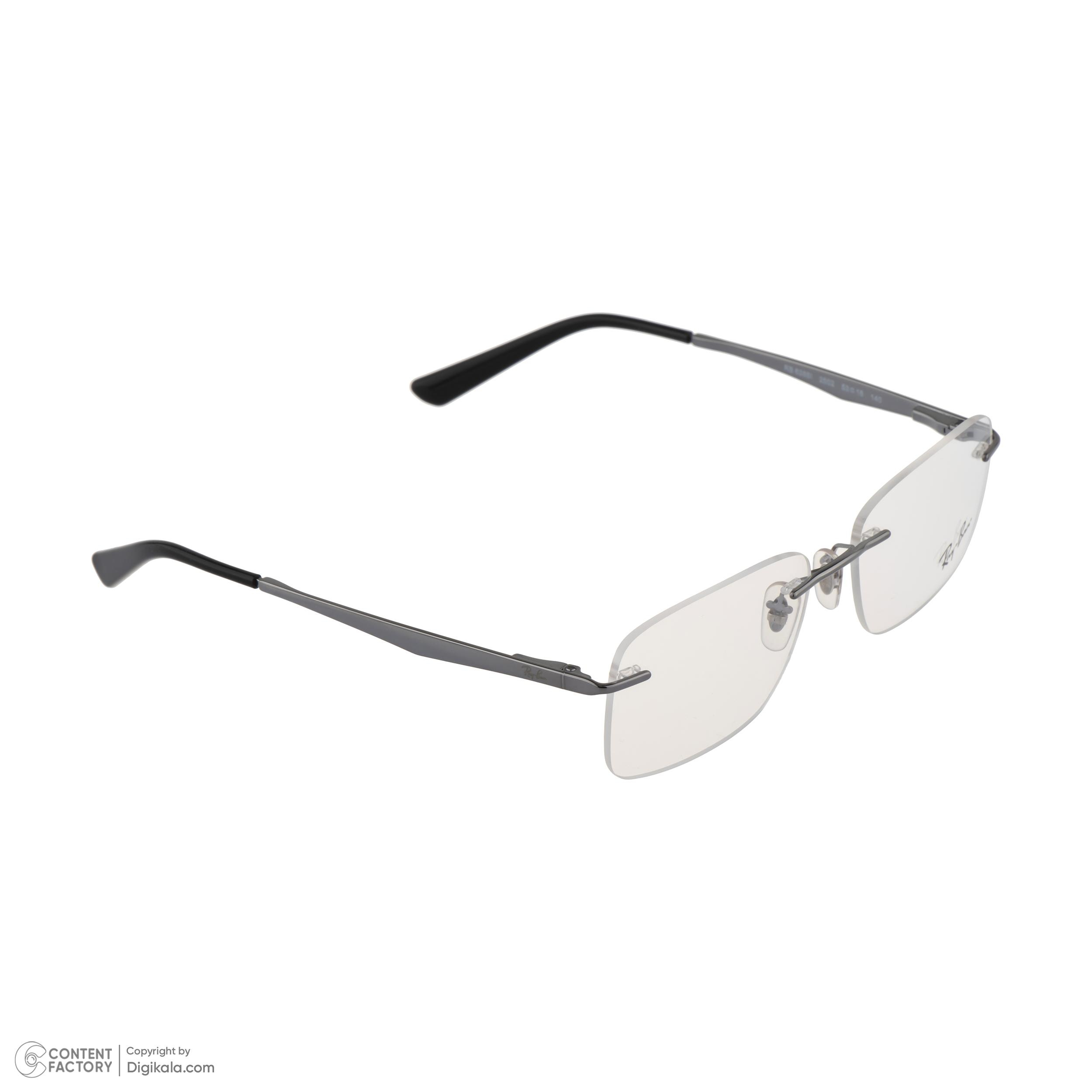فریم عینک طبی مستطیلی ری بن مدل 0RX6385I-2502-53 مناسب برای صورت بیضی، قلب، گرد و مثلث