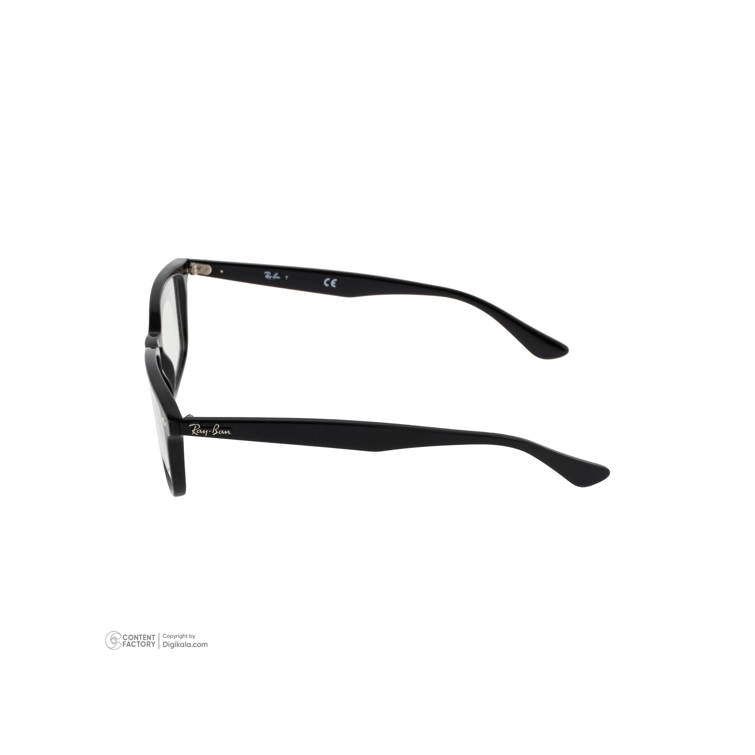 فریم عینک طبی مربعی ری بن مدل 0RX5353-2000-52 مناسب برای صورت بیضی، قلب و گرد