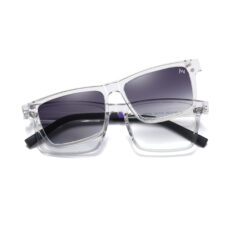 فریم عینک طبی آلبرت وگ مدل CG7703C26P120 Polarized Double Switch مناسب برای انواع صورت به همراه کاور آفتابی