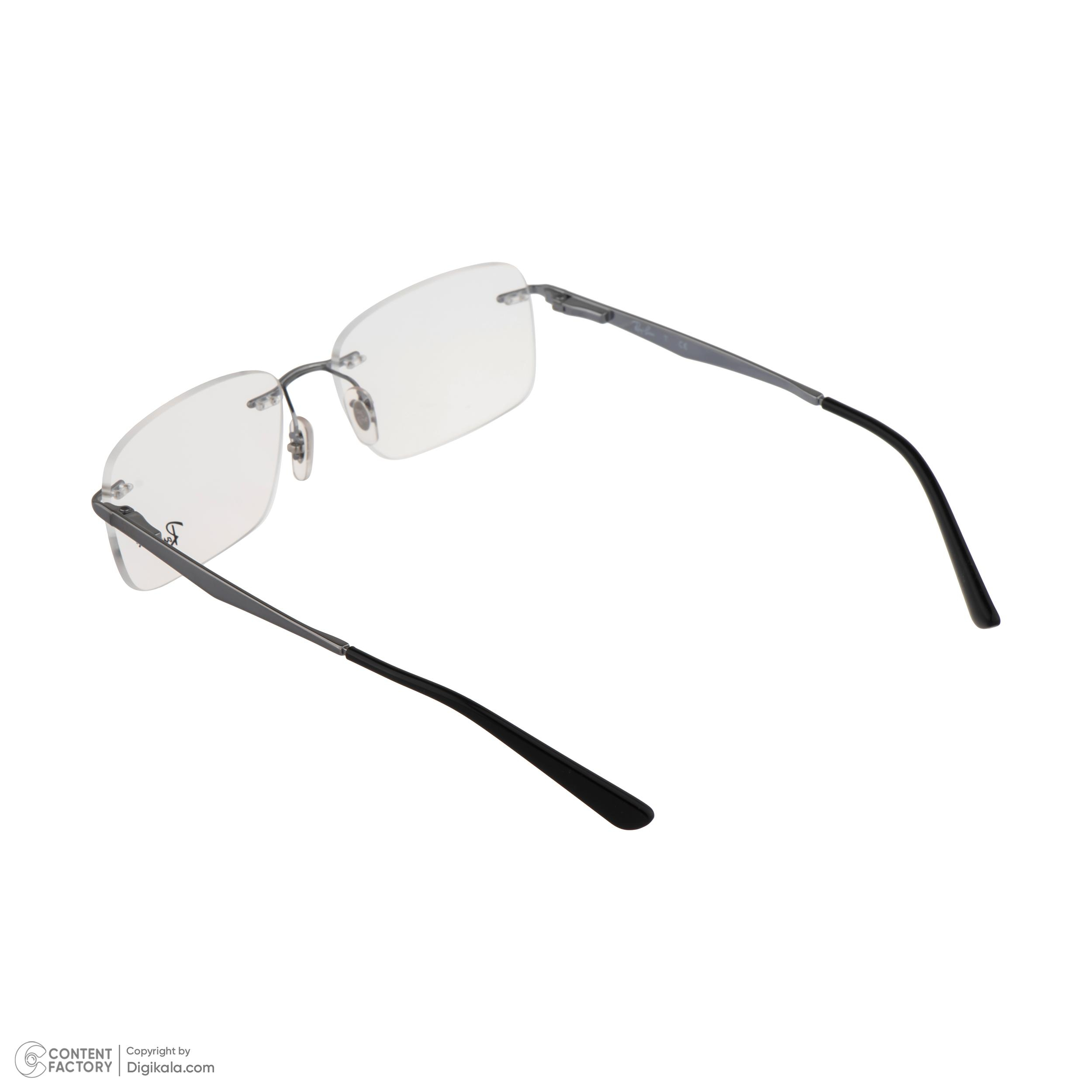 فریم عینک طبی مستطیلی ری بن مدل 0RX6385I-2502-53 مناسب برای صورت بیضی، قلب، گرد و مثلث