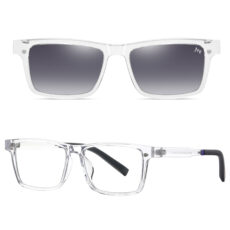 فریم عینک طبی آلبرت وگ مدل CG7703C26P120 Polarized Double Switch مناسب برای انواع صورت به همراه کاور آفتابی