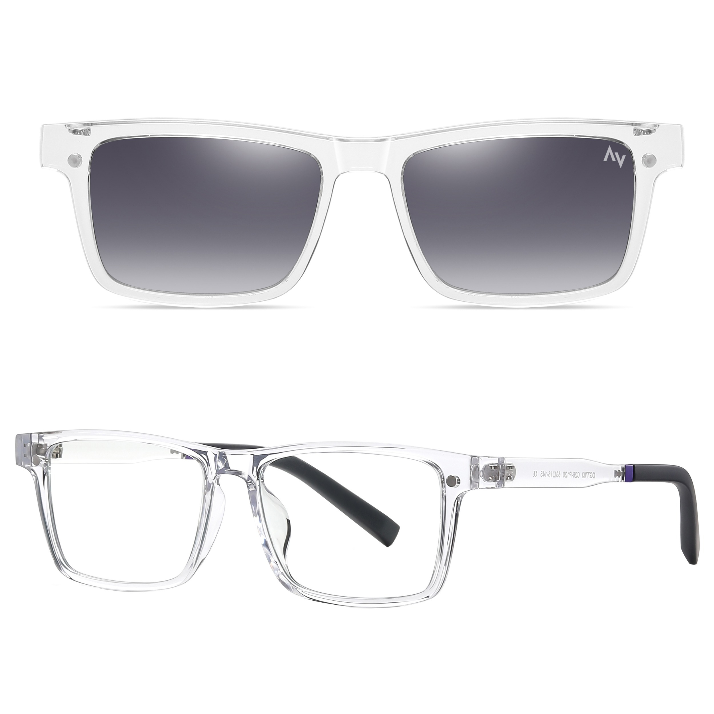 فریم عینک طبی آلبرت وگ مدل CG7703C26P120 Polarized Double Switch مناسب برای انواع صورت به همراه کاور آفتابی