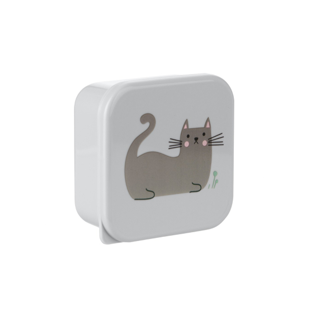 ظرف نگهدارنده غذا کودک کیکابو مدل Kitty Cat مجموعه 4 عددی