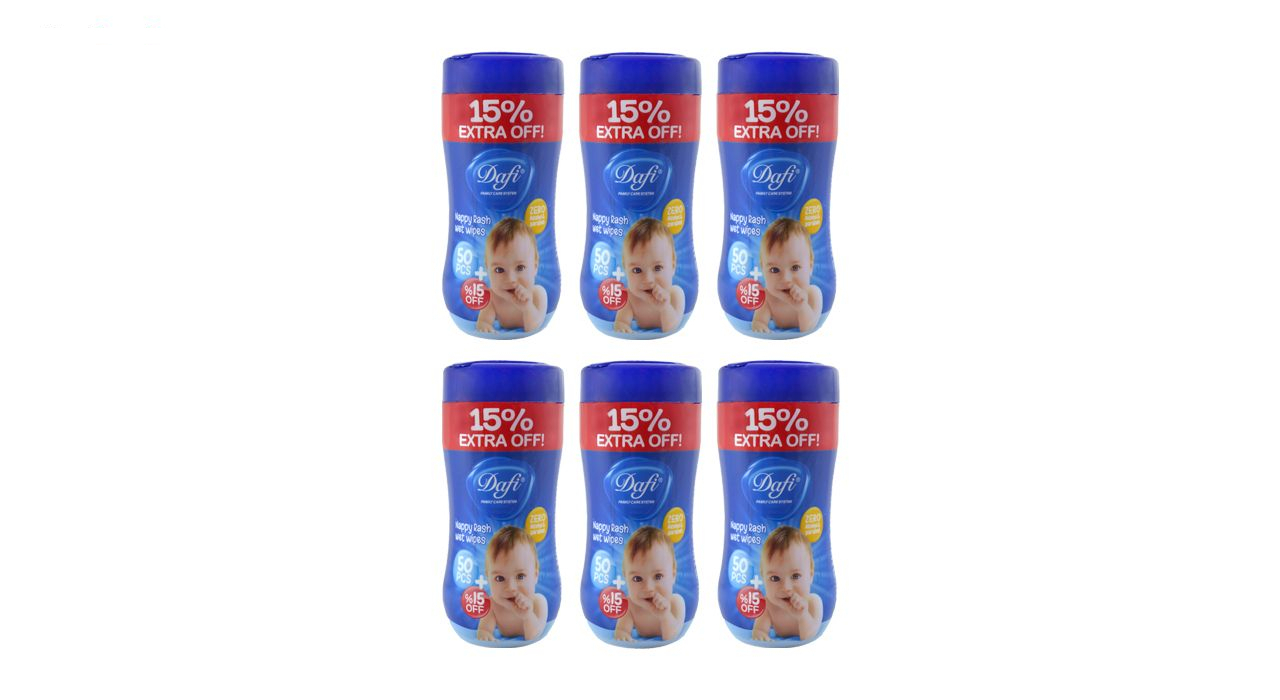 دستمال مرطوب دافی مدل nappy rash مجموعه 6 عددی
