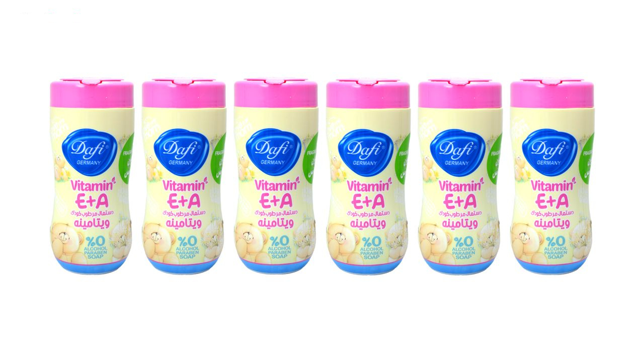 دستمال مرطوب کودک دافی مدل Vit2 مجموعه 6 عددی