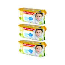دستمال مرطوب کودک دافی مدل EX3 بسته 100 عددی مجموعه 3 عددی