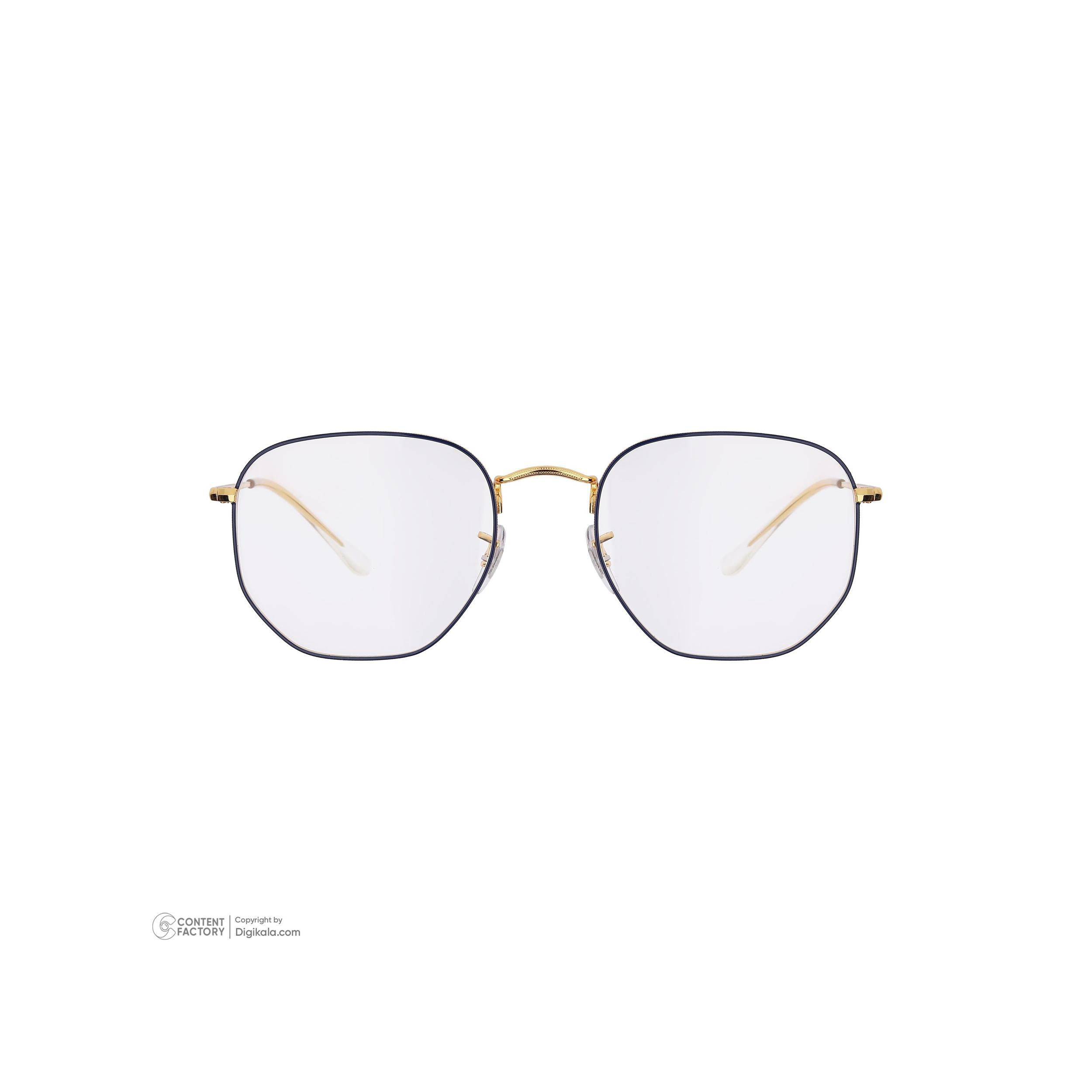 فریم عینک طبی چند ضلعی مردانه ری بن مدل 0RX7191-2012-53 مناسب برای صورت گرد، قلب و بیضی