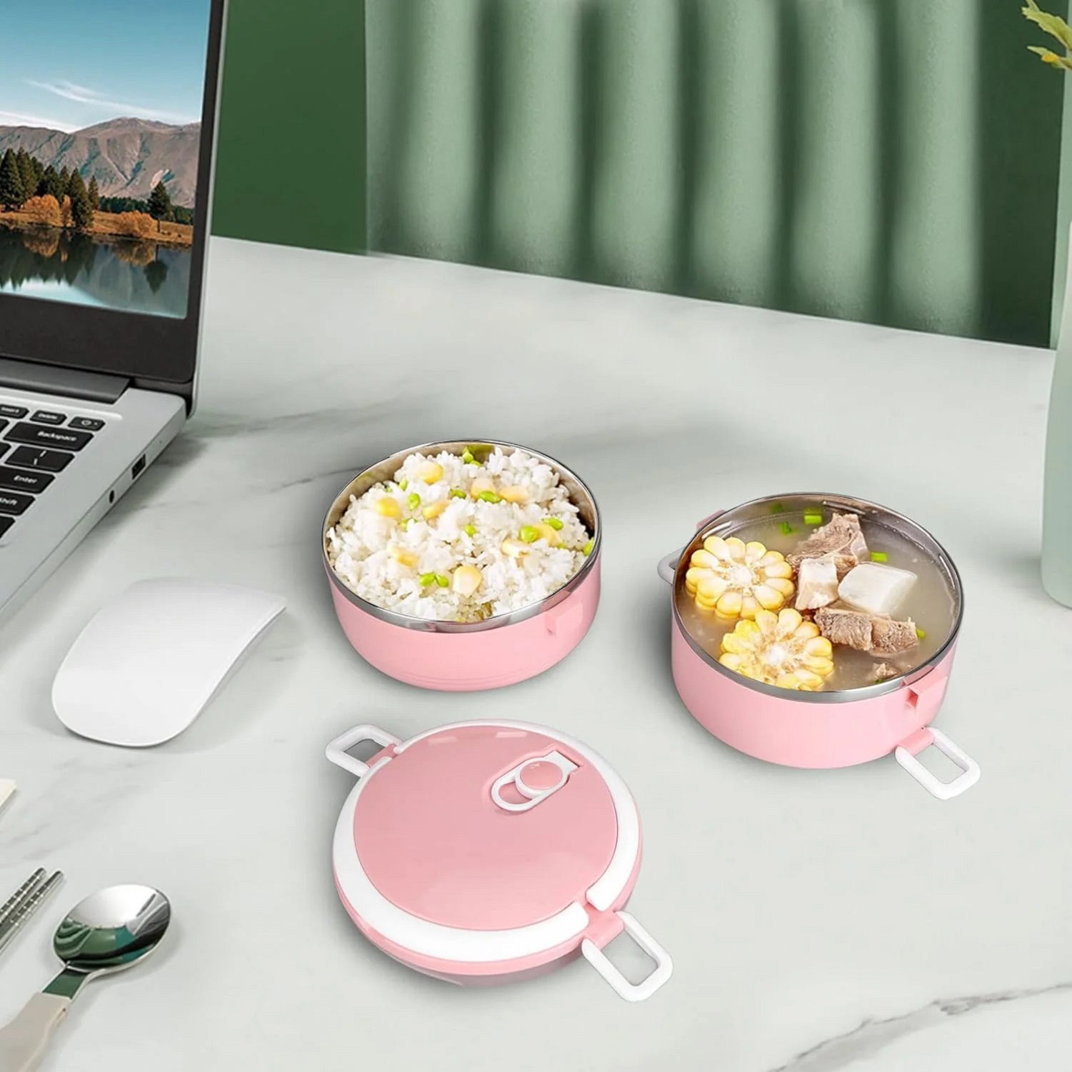 ظرف نگهدانده غذا مدل دو طبقه Lunch Box کد 1369n