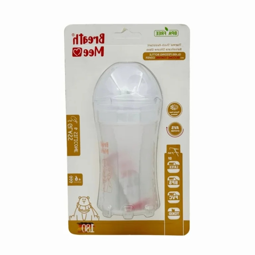 شیشه شیر بریس می مدل +6 ماه کد BT13 ظرفیت 180 میلیلیتر