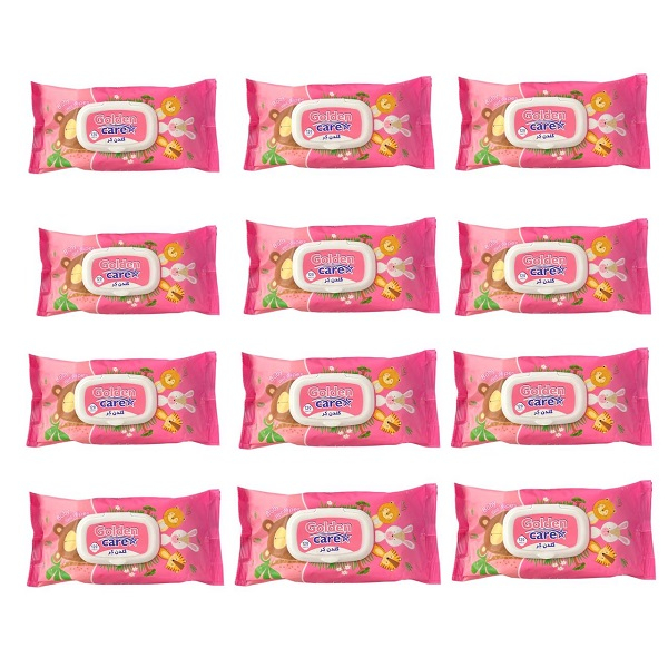 دستمال مرطوب کودک گلدن کر مدل رز 12 بسته 120 عددی