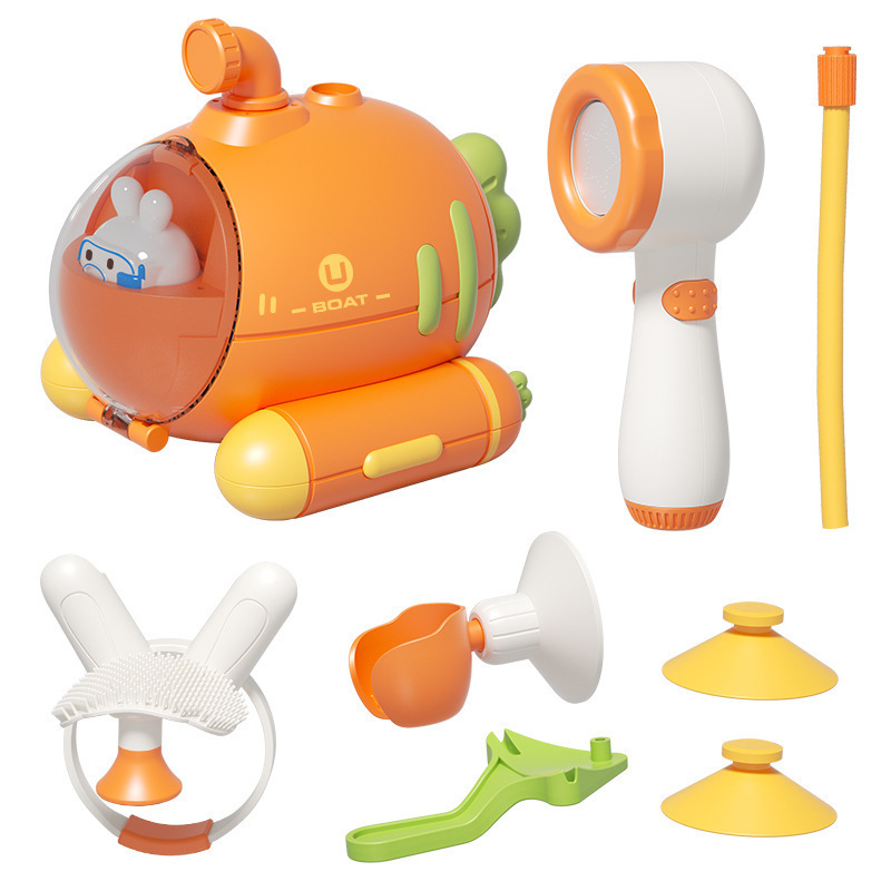 آبریز حمام کودک مدل Carrot Rabbit Shower مجموعه 8 عددی