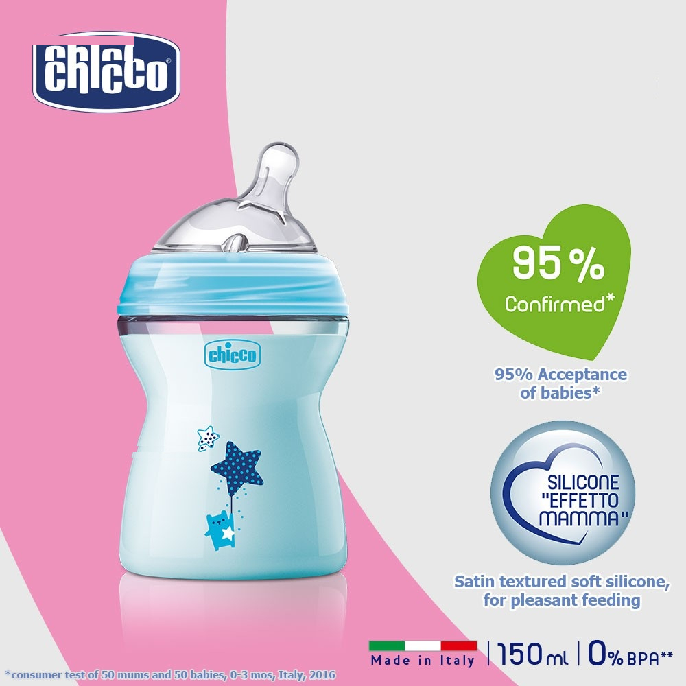 شیشه شیر چیکو مدل نچرال فیلینگ گنجایش 150 میلی لیتر