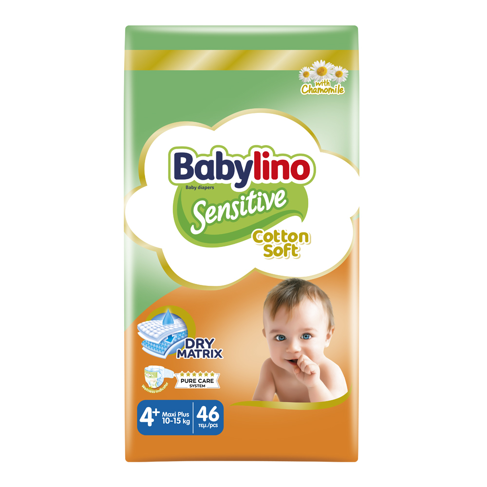 پوشک بچه ضد حساسیت بیبی لینو مدل Value Pack سایز +4 بسته 46 عددی