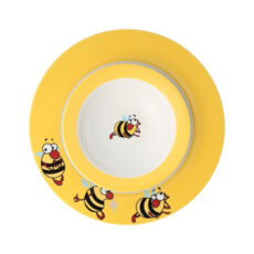 سرویس غذاخوری 5 پارچه کودک چینی زرین ایران مدل ایتالیا اف بامبل بی با لیوان درجه یک