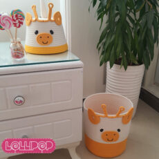ست سطل و جادستمال کاغذی اتاق کودک مدل زرافه