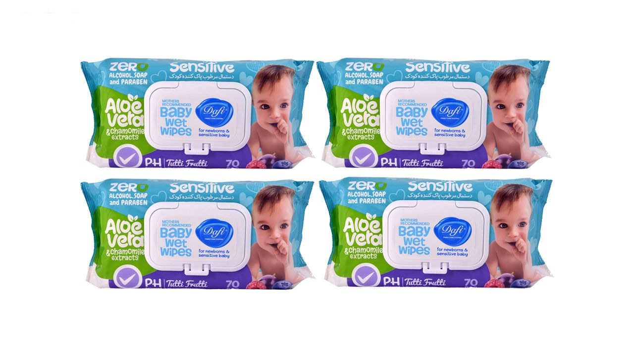 دستمال مرطوب دافی مدل Sensitive مجموعه 4 عددی