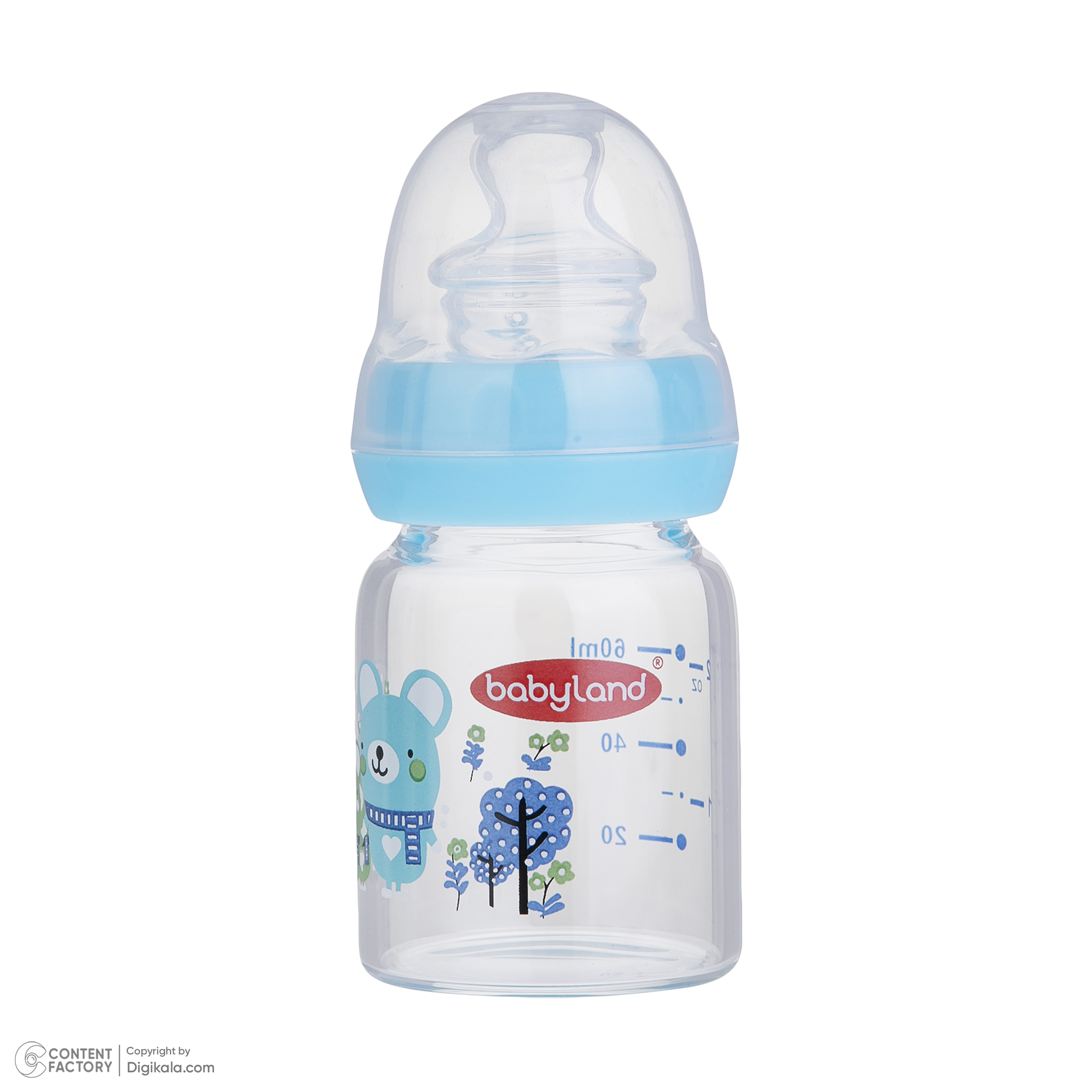 شیشه شیر بیبی لند مدل کلاسیک ارتودنسی پیرکس کد 05404 گنجایش 60 میلی لیتر