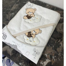 ست حوله نوزادی مادرکر طرح گلدوزی مدل Cloud Bear Baby به همراه لیف
