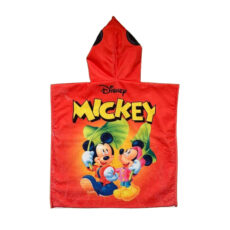 حوله پالتویی کودک مدل پانچو طرح میکی ماوس سایز 82*72 سانتی متر