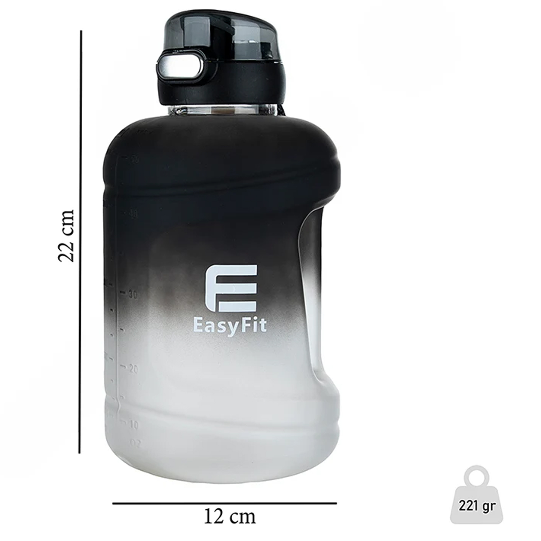 قمقمه ورزشی مدل ارگونومیک کد Easy 2026 گنجایش 1.7 لیتر
