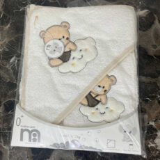 ست حوله نوزادی مادرکر طرح گلدوزی مدل Cloud Bear Baby به همراه لیف
