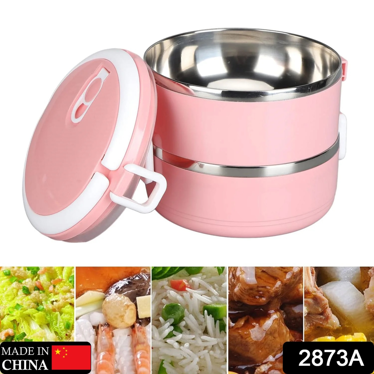 ظرف نگهدانده غذا مدل دو طبقه Lunch Box کد 1369n