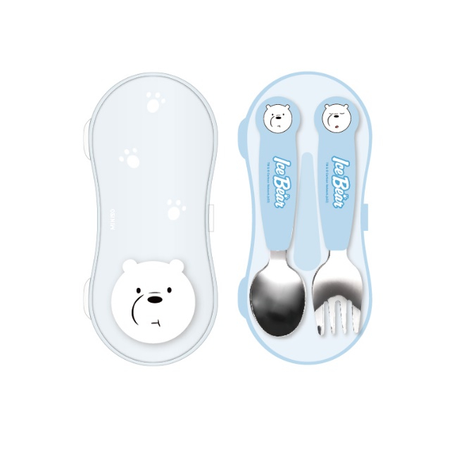 ست قاشق چنگال کودک مینیسو مدل Ice bear