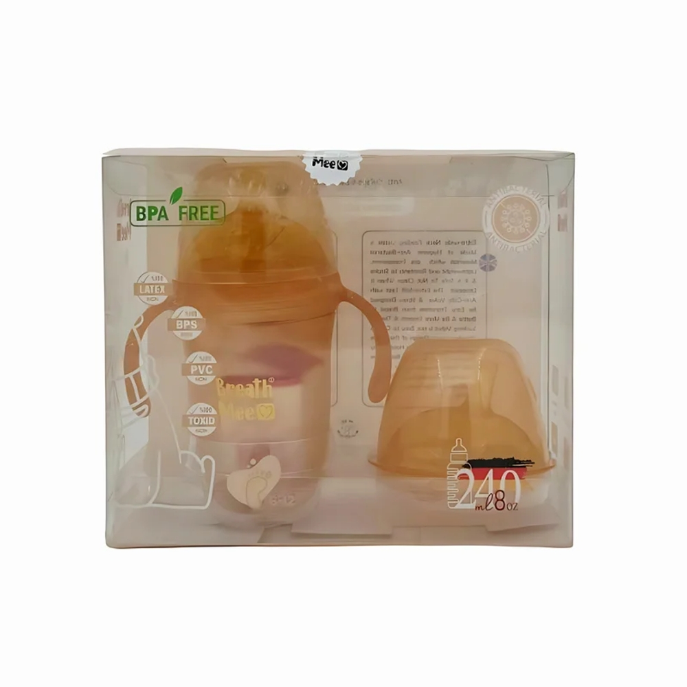 شیشه شیر بریس می مدل 6-12 ماه کد BT16 ظرفیت 240 میلیلیتر مجموعه 2 عددی