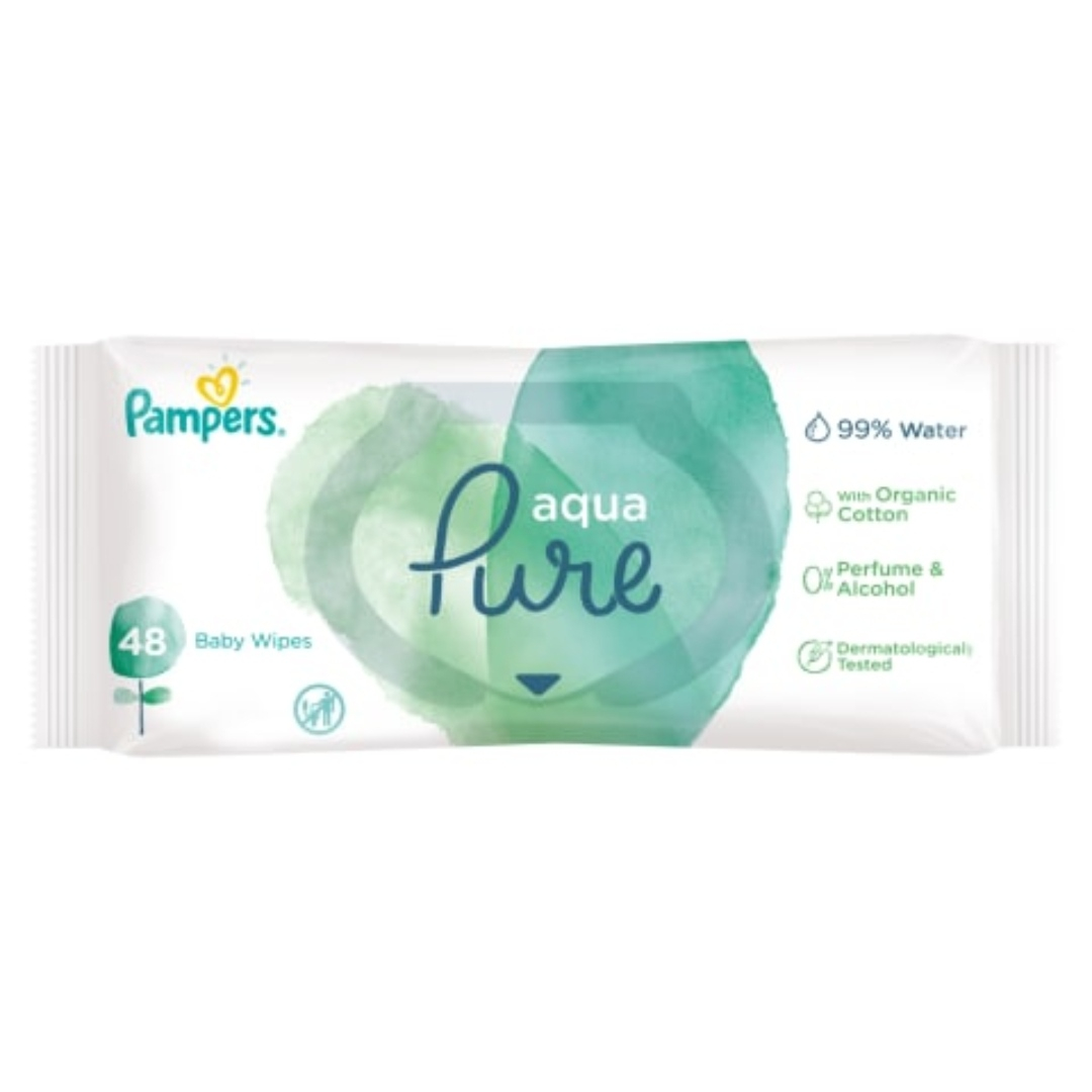 دستمال مرطوب کودک پمپرز مدل Aqua pure