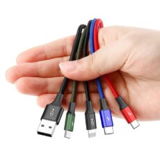 کابل تبدیل USB به لایتنینگ/ microUSB/ USB-C باسئوس مدل CA1T4-B01 طول 1.2 متر