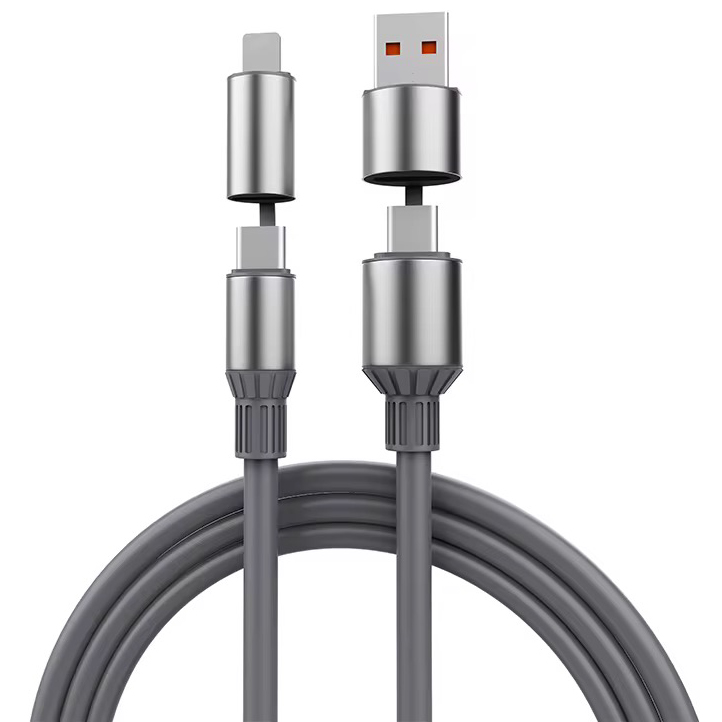 کابل تبدیل USB/USB-C به لایتنینگ/USB-C هارمن مدل SUPERFAST240W 4IN1 B200 طول 1/2 متر
